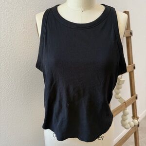 PINK Victoria's Secret Black Ribbed Tank Top XXL